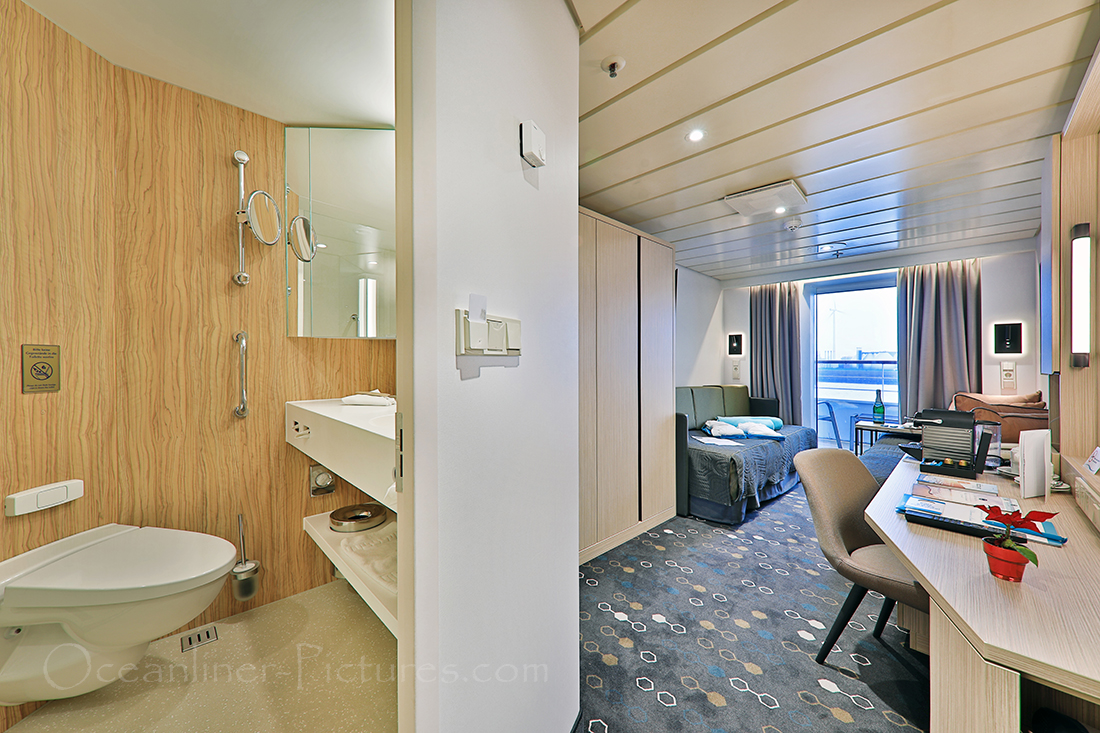 2-Bett Aussen mit Balkon Kabine 5500 Orion-Deck mit Badblick 2-Bett Aussen mit Balkon Kabine 5500 Orion-Deck mit Badblick