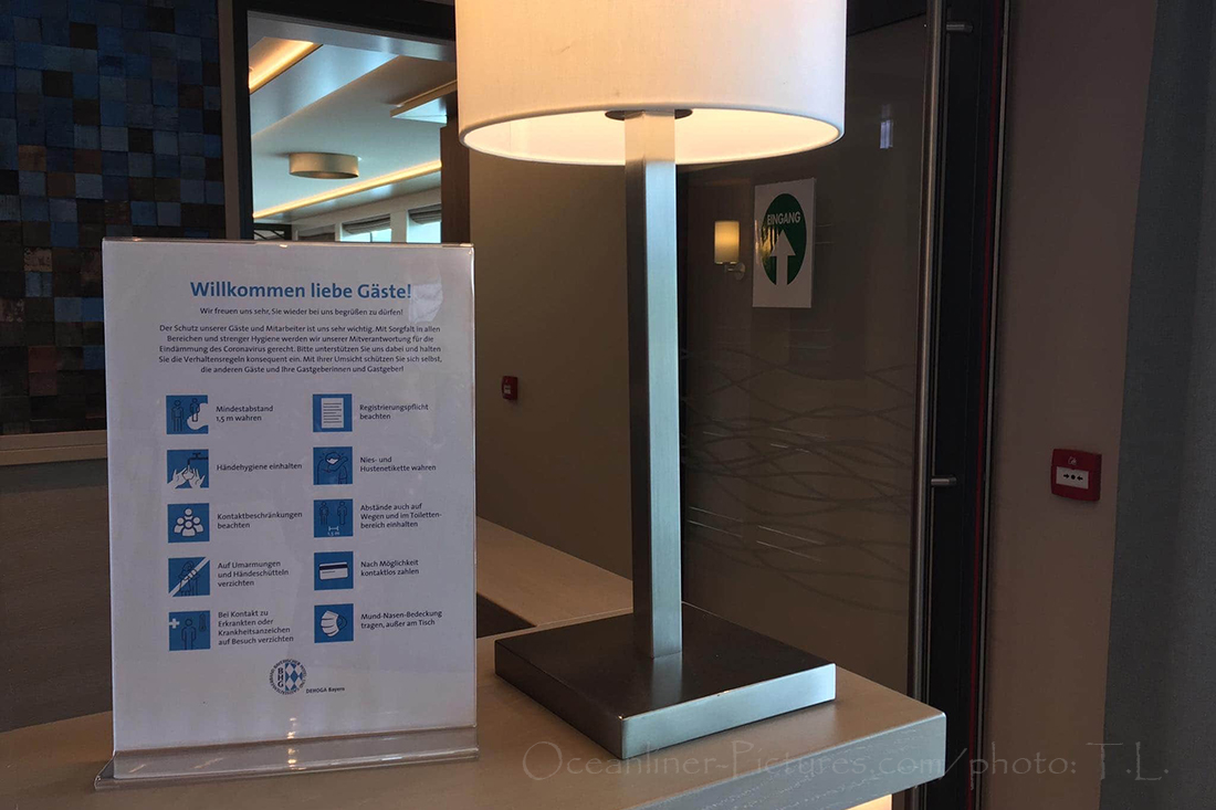 Hygieneregeln Hinweis an der Rezeption MS Andrea Hygieneregeln Hinweis an der Rezeption MS Andrea