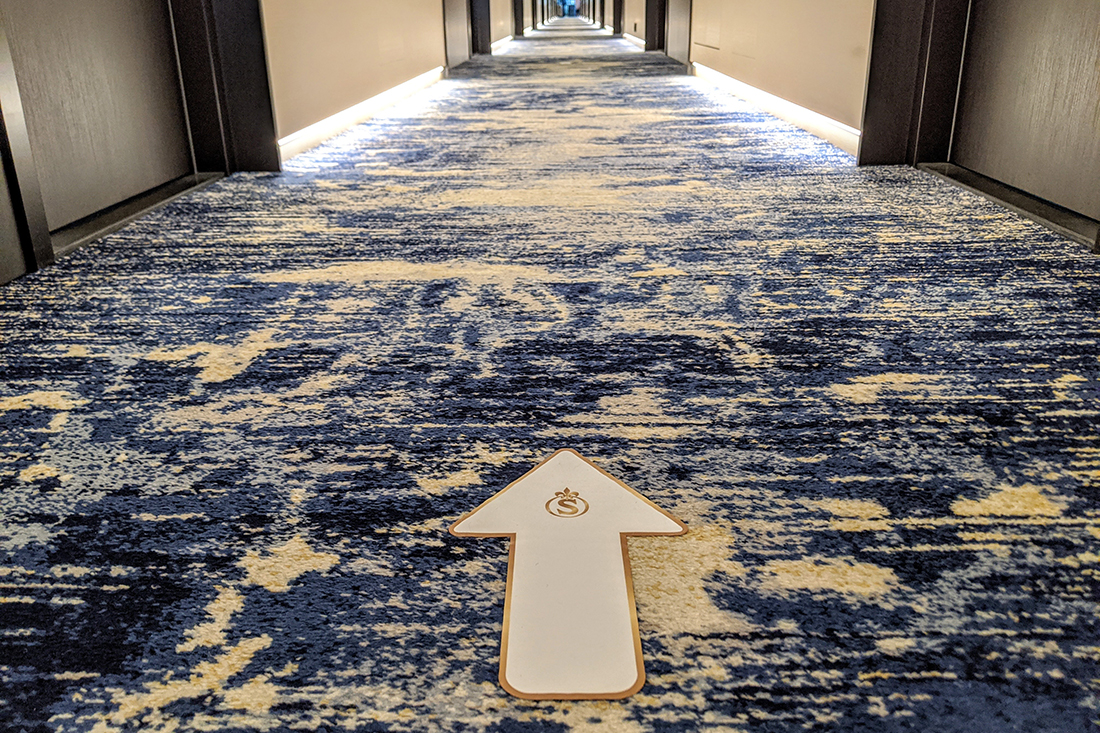 Richtungspfeil Beispiel Scylla-Schiff Kabinengang Richtungspfeil Beispiel Scylla-Schiff Kabinengang