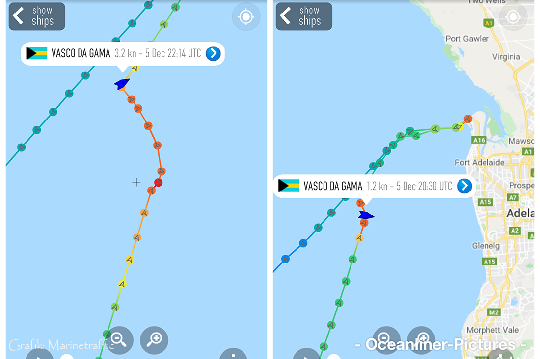 Vasco Da Gama Stromausfall vor Adeleide Routendetails Vasco Da Gama Stromausfall vor Adeleide Routendetails